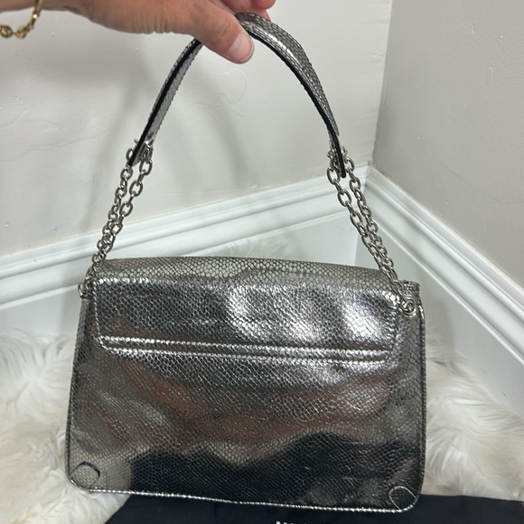 Jill Stuart Silver Embossed Chain Shoulder Bag - Picture 5 of 11